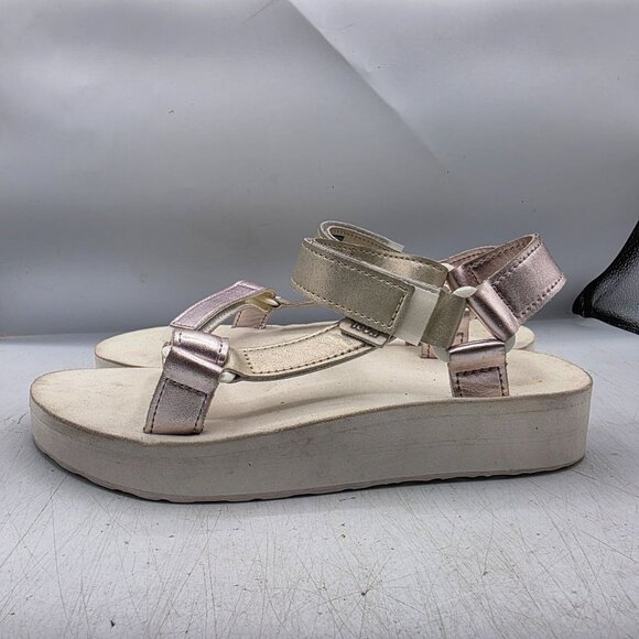 Teva Flatform Womens 8 Platform Sandals Universal Metallic Shimmer Multi Strappy - Picture 12 of 13
